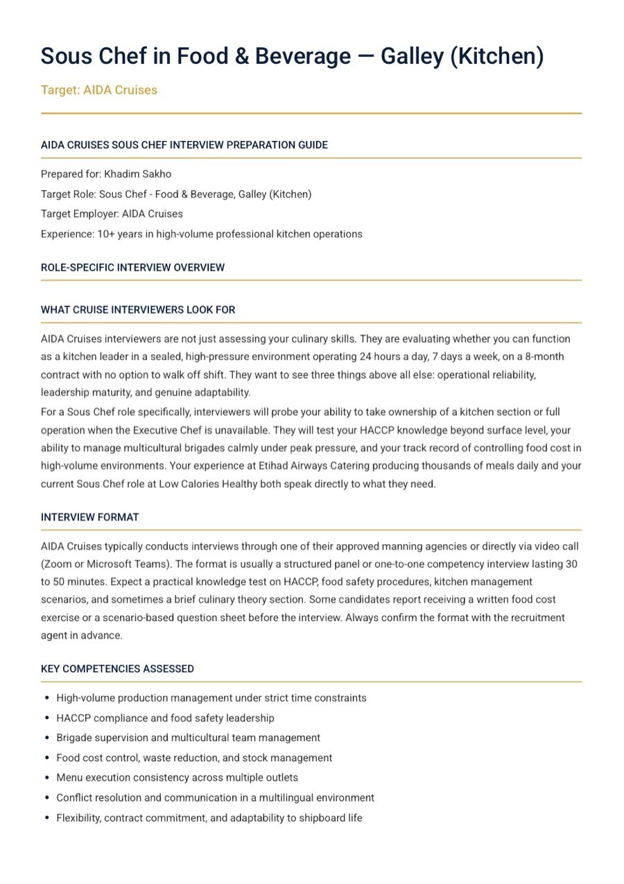 Interview coaching guide sample
