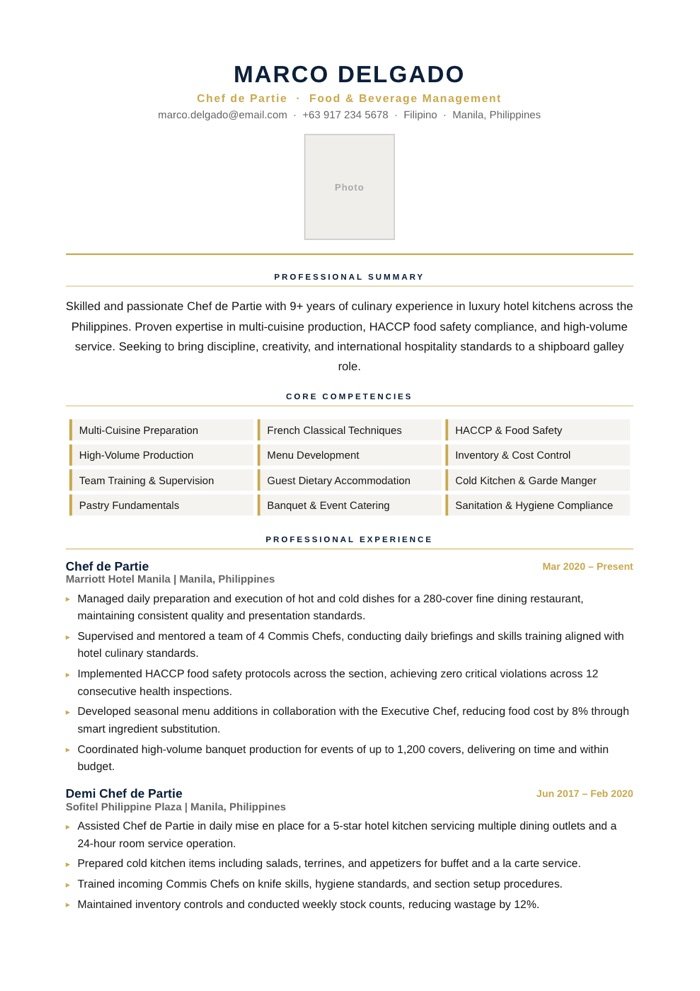 Executive CV template
