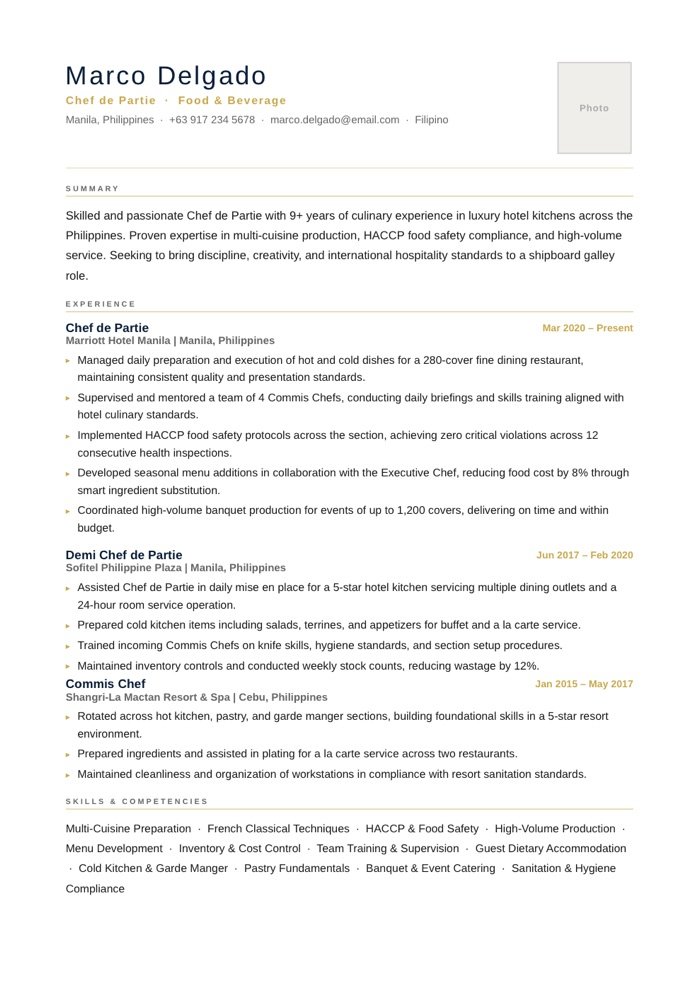 Minimal CV template
