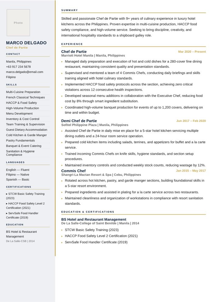 Two Column CV template